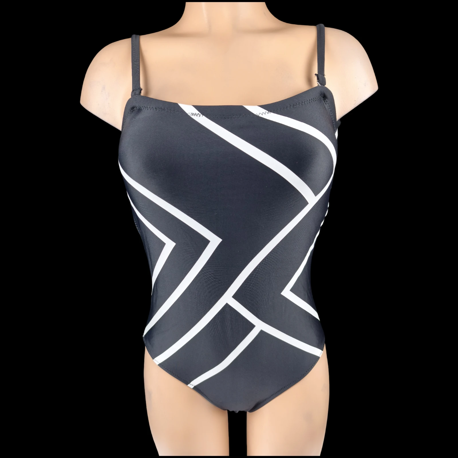 Bañador de 1 pieza negro con un aspecto gráfico atemporal – Nuevo Talla S 36/38 – photo 2